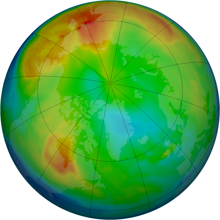 Arctic ozone map for 04 January 2011